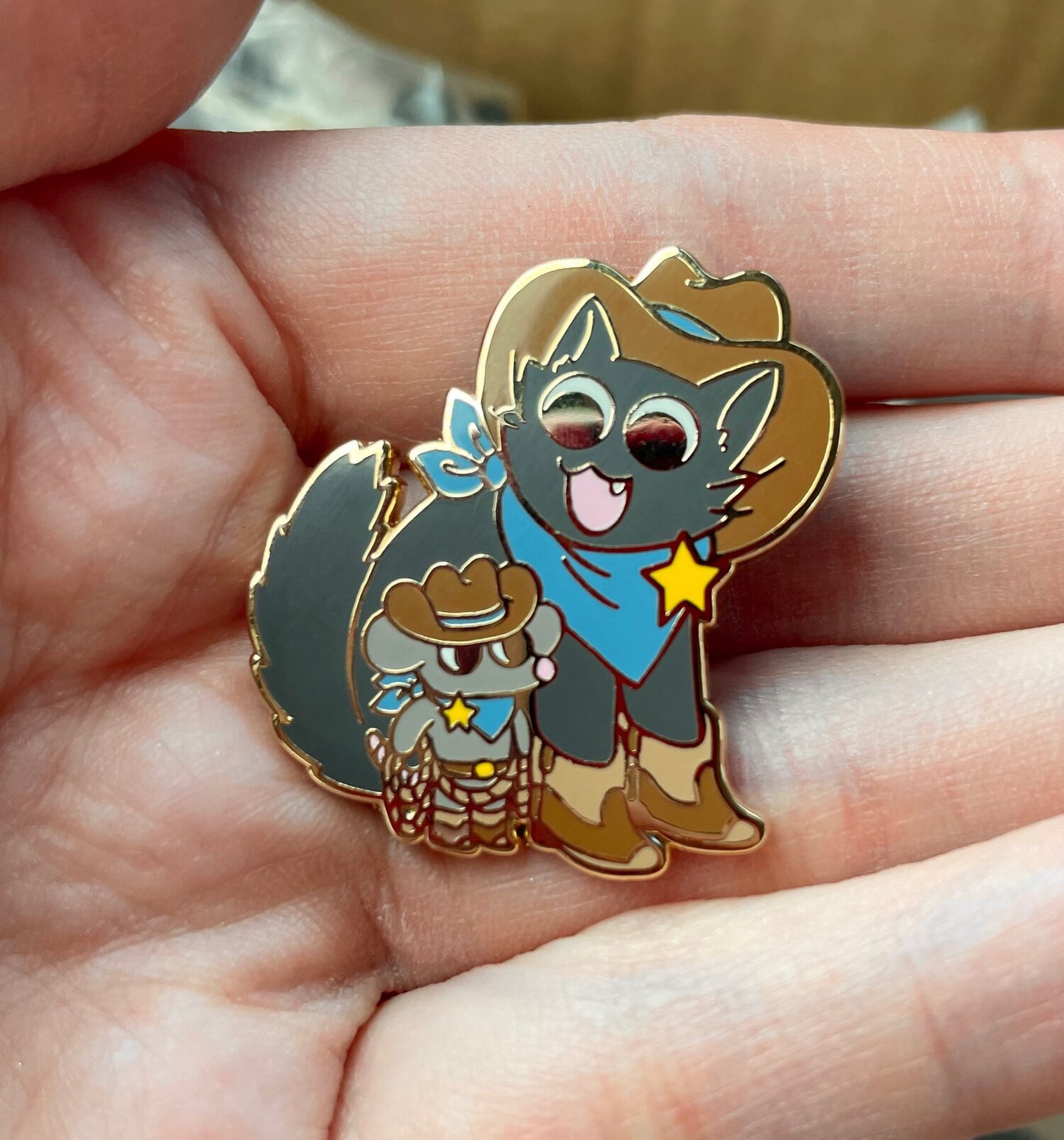 Enamel Pins! Black Cat Cowboy